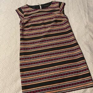 Banana Republic Factory Striped Sleeveless Shift Dress Geometric Pattern Sz 4